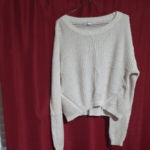 Xhilaration Women's Cream Ribbed Sweater